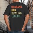 Bowler Husband Dad Bowling Legend Father's Day Big And Tall Men's T-Shirt Back Print