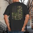 Camo Cat Treat Dealer American Flag US Cat Dad 4th Of July For Men Women Big And Tall Men's T-Shirt Back Print
