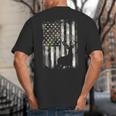 Camo US Flag Deer Elk Buck Camoflage Hunting Hunter Dad Short Sleeve Big And Tall Men's T-Shirt Back Print