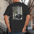 Camo USA Flag Bison Camouflage Hunting Wildlife Hunter Dad Big And Tall Men's T-Shirt Back Print