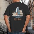 Cat Dad Vintage Catamaran Sailing Big And Tall Men's T-Shirt Back Print