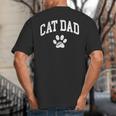 Cat Dad Vintage Distressed Cat Paw Big And Tall Men's T-Shirt Back Print