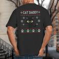 Cat Daddy Ugly Christmas Sweater Pajama Kitty Cat Lover Xmas Big And Tall Men's T-Shirt Back Print