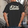 The Catfather Cat Dad Father's Day Cat Lover Big And Tall Men's T-Shirt Back Print