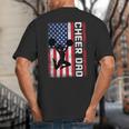 Cheer Dad American Flag Cheerleader Support Big And Tall Men's T-Shirt Back Print