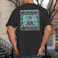 Cheer Dad Daddy Bow Sport Cheerleader Cheerleading Teal Blue Big And Tall Men's T-Shirt Back Print