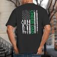 Cheer Dad Flag Green Cheerleading Big And Tall Men's T-Shirt Back Print Cheer Dad Flag Green Cheerleading Big And Tall Men's T-Shirt Back Print