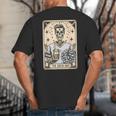 Cheer Dad Tarot Card Skeleton Cheerleading Fathers Day Big And Tall Men's T-Shirt Back Print Cheer Dad Tarot Card Skeleton Cheerleading Fathers Day Big And Tall Men's T-Shirt Back Print