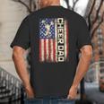 Cheerleader Dad Cheer Dad American US Flag Father Team Big And Tall Men's T-Shirt Back Print