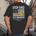 Childhood Cancer Survivor Support Step Dad Of A Warrior Big And Tall Men's T-Shirt Back Print