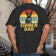 Chorkie Dad Retro Sunset Chihuahua Yorkie Mix Lover Big And Tall Men's T-Shirt Back Print