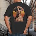 Cool Retro Vizsla Dog Mom Dad Vintage Pet Lovers Big And Tall Men's T-Shirt Back Print