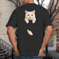 Cute Cat Pocket Cat Mom Cat Dad Cat Lover Big And Tall Men's T-Shirt Back Print