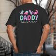 Cute Daddy Saurus Dad Dinosaur Birthday Boy Girl Family Big And Tall Men's T-Shirt Back Print