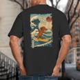 Dachshund Doxie Japanese Kanagawa Wave Surfing Japan Mom Dad Big And Tall Men's T-Shirt Back Print Dachshund Doxie Japanese Kanagawa Wave Surfing Japan Mom Dad Big And Tall Men's T-Shirt Back Print