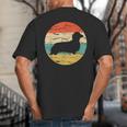 Dachshund Long Haired Dog Vintage Mom Dad Retro Big And Tall Men's T-Shirt Back Print