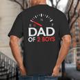 Dad Of 2 Boys Fuel Gas Gauge Father Of Two Sons Men Big And Tall Men's T-Shirt Back Print