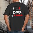 Dad Of 2 Girls Low Battery Daddy Of Two Girls Father Big And Tall Men's T-Shirt Back Print