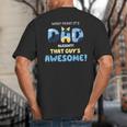 My Dad Is Awesome Fathers Day Shirt From Son Daughter Wife Big And Tall Men's T-Shirt Back Print