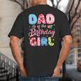 Dad Of The Birthday Girl Family Summer Beach Birthday Party Big And Tall Men's T-Shirt Back Print