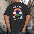 Dad Of The Birthday Girl Rainbow B-Day Matching Family Big And Tall Men's T-Shirt Back Print Dad Of The Birthday Girl Rainbow B-Day Matching Family Big And Tall Men's T-Shirt Back Print