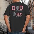 Dad Of The Birthday For Girl Winter Onederland 1st Birthday Big And Tall Men's T-Shirt Back Print