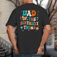 Dad Of The Birthday Twins Boys Girls Party Retro Bday Big And Tall Men's T-Shirt Back Print