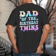 Dad Of The Birthday Twins Girls Kids Party Retro Bday Big And Tall Men's T-Shirt Back Print