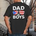 Dad Of Boys Fathers Day Retro Puerto Rico Flag Boricua Dad Big And Tall Men's T-Shirt Back Print