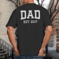 Dad Est 2017 Custom Dad Personalized Fathers Day Customized Big And Tall Men's T-Shirt Back Print