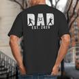 Dad Est 2026 Baseball Dad To Be New Baby Daddy Father's Day Big And Tall Men's T-Shirt Back Print