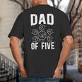 Dad Of Five Father Of 5 Proud Dad Of 5 Father Of Five Big And Tall Men's T-Shirt Back Print