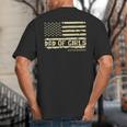 Dad Of Girls Outnumbered US Flag Father's Day Daughter Dad Big And Tall Men's T-Shirt Back Print