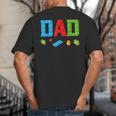 Dad Master Builder Building Bricks Blocks Family Set Parents Small Big And Tall Men's T-Shirt Back Print Dad Master Builder Building Bricks Blocks Family Set Parents Small Big And Tall Men's T-Shirt Back Print