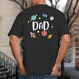 Dad Outer Space Galaxy Birthday For Family Big And Tall Men's T-Shirt Back Print