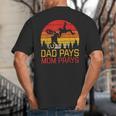 Dad Pays Mom Prays Dirt Bike Retro Motocross Boys Kids Big And Tall Men's T-Shirt Back Print