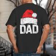 Dad Santa Christmas Family Matching Pajamas Papa Xmas Father Short Sleeve Big And Tall Men's T-Shirt Back Print