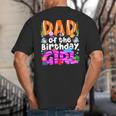 Dad Under Sea Birthday Party Girls Ocean Sea Animals Themed Big And Tall Men's T-Shirt Back Print
