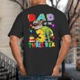 Dad Of The Three Rex 3Rd Birthday Boy Dinosaur T-Rex Big And Tall Men's T-Shirt Back Print