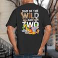 Dad Of The Wild Two Zoo 2nd Birthday Safari Jungle Animal Big And Tall Men's T-Shirt Back Print Dad Of The Wild Two Zoo 2nd Birthday Safari Jungle Animal Big And Tall Men's T-Shirt Back Print