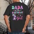 Dada Of The Birthday For Girl Dinosaur T-Rex Party Family Big And Tall Men's T-Shirt Back Print