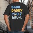 Dada Daddy Dad Bruh Fathers Day Blue Dog Big And Tall Men's T-Shirt Back Print