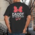Daddy Of The Birthday Girl Cute Pink Bow Family Matching Big And Tall Men's T-Shirt Back Print