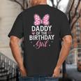 Daddy Of The Birthday Girl Pink Bow Birthday Family Matching Big And Tall Men's T-Shirt Back Print