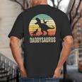 Daddy Dinosaur Daddysaurus 2 Kids For Dad Big And Tall Men's T-Shirt Back Print