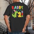 Daddy Of The Two Rex 2Nd Birthday Boy Dinosaur T-Rex Big And Tall Men's T-Shirt Back Print