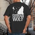 Daddy Wolf Matching Family Tribe Wolves Moon Big And Tall Men's T-Shirt Back Print