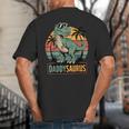 DaddysaurusRex Dinosaur Daddy Saurus Family Matching Dad Big And Tall Men's T-Shirt Back Print