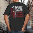 Daughter Gun Shovel Alibi Mom Dad Guns Joke -ON Back Big And Tall Men's T-Shirt Back Print