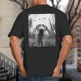 Dog Mom Dad Alien Selfie Weimaraner UFO For Men Women Big And Tall Men's T-Shirt Back Print
